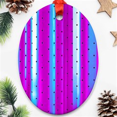 Warped Stripy Dots Oval Ornament (two Sides) by essentialimage365