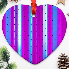 Warped Stripy Dots Heart Ornament (two Sides) by essentialimage365