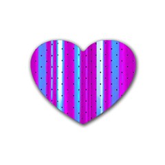 Warped Stripy Dots Rubber Coaster (heart) by essentialimage365