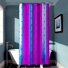 Warped Stripy Dots Shower Curtain 36  X 72  (stall)  by essentialimage365