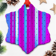 Warped Stripy Dots Snowflake Ornament (two Sides)