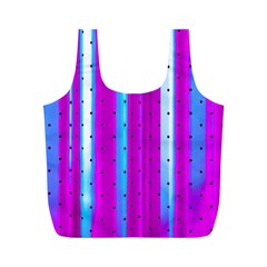 Warped Stripy Dots Full Print Recycle Bag (m) by essentialimage365