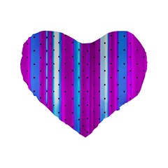 Warped Stripy Dots Standard 16  Premium Flano Heart Shape Cushions by essentialimage365