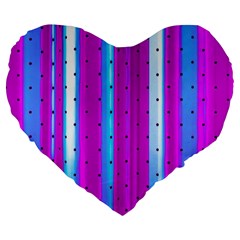 Warped Stripy Dots Large 19  Premium Flano Heart Shape Cushions by essentialimage365