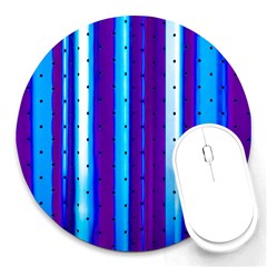 Warped Stripy Dots Round Mousepads by essentialimage365