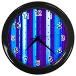 Warped Stripy Dots Wall Clock (Black) Front