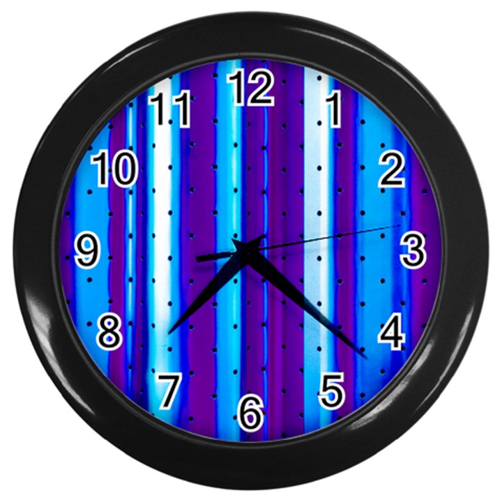 Warped Stripy Dots Wall Clock (Black)