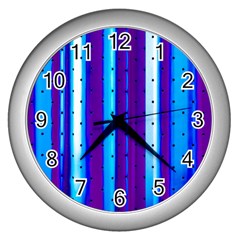 Warped Stripy Dots Wall Clock (silver) by essentialimage365