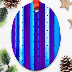 Warped Stripy Dots Oval Ornament (two Sides) by essentialimage365