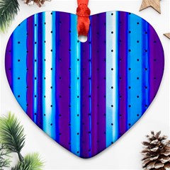 Warped Stripy Dots Heart Ornament (two Sides)