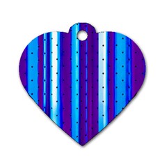 Warped Stripy Dots Dog Tag Heart (one Side) by essentialimage365