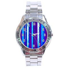 Warped Stripy Dots Stainless Steel Analogue Watch by essentialimage365