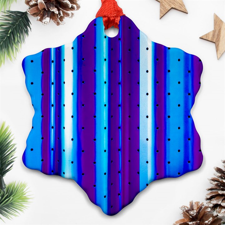 Warped Stripy Dots Ornament (Snowflake)