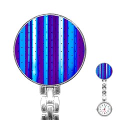 Warped Stripy Dots Stainless Steel Nurses Watch by essentialimage365