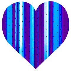 Warped Stripy Dots Wooden Puzzle Heart by essentialimage365