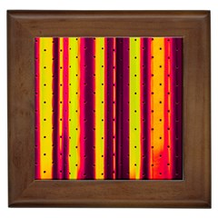 Warped Stripy Dots Framed Tile by essentialimage365