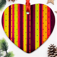 Warped Stripy Dots Ornament (heart)