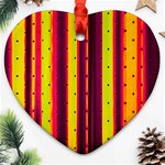 Warped Stripy Dots Ornament (Heart) Front