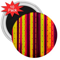 Warped Stripy Dots 3  Magnets (10 Pack)  by essentialimage365