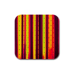 Warped Stripy Dots Rubber Square Coaster (4 Pack) by essentialimage365