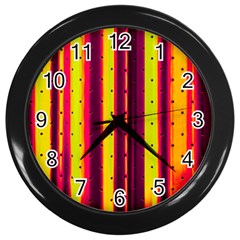 Warped Stripy Dots Wall Clock (black) by essentialimage365