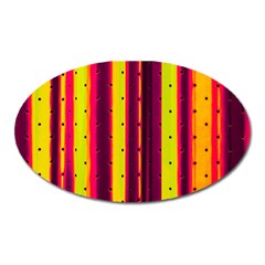 Warped Stripy Dots Oval Magnet by essentialimage365