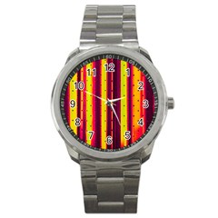 Warped Stripy Dots Sport Metal Watch by essentialimage365