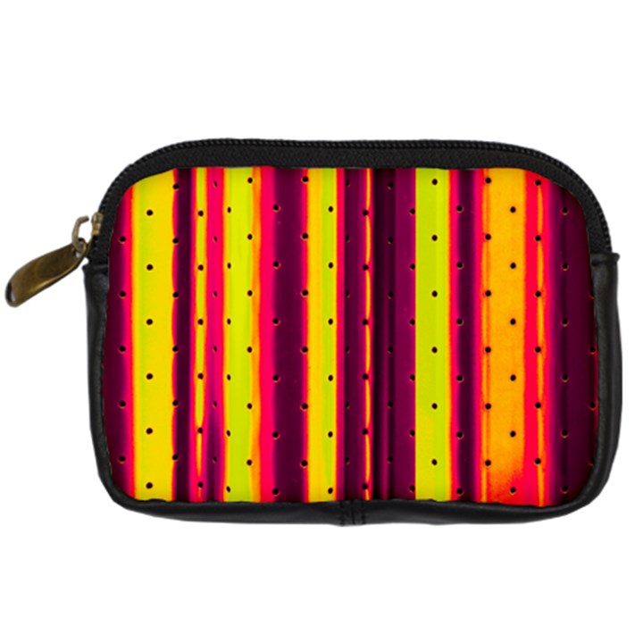 Warped Stripy Dots Digital Camera Leather Case