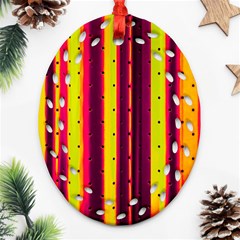 Warped Stripy Dots Ornament (oval Filigree)