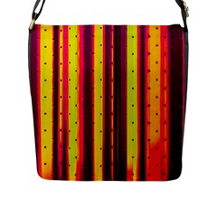 Warped Stripy Dots Flap Closure Messenger Bag (l) by essentialimage365