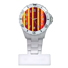 Warped Stripy Dots Plastic Nurses Watch by essentialimage365