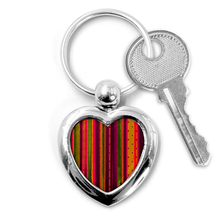 Warped Stripy Dots Key Chain (Heart)