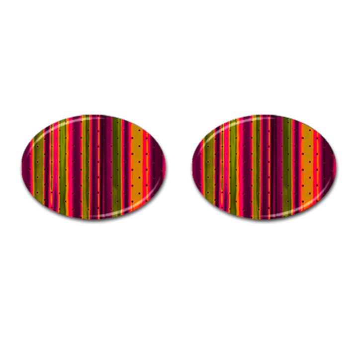 Warped Stripy Dots Cufflinks (Oval)