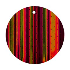 Warped Stripy Dots Round Ornament (two Sides)