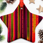 Warped Stripy Dots Star Ornament (Two Sides) Front