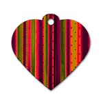 Warped Stripy Dots Dog Tag Heart (Two Sides) Front