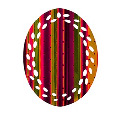 Warped Stripy Dots Ornament (oval Filigree)