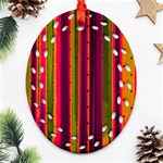 Warped Stripy Dots Ornament (Oval Filigree) Front