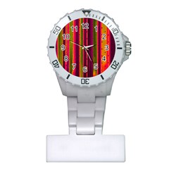 Warped Stripy Dots Plastic Nurses Watch by essentialimage365