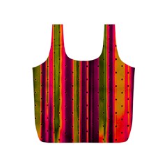 Warped Stripy Dots Full Print Recycle Bag (s) by essentialimage365