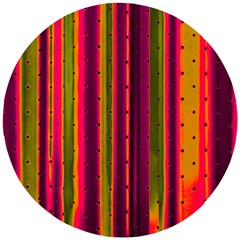 Warped Stripy Dots Wooden Puzzle Round