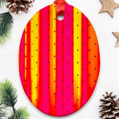 Warped Stripy Dots Ornament (oval)