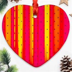 Warped Stripy Dots Ornament (heart) by essentialimage365