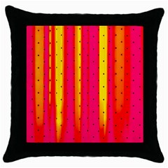 Warped Stripy Dots Throw Pillow Case (black) by essentialimage365