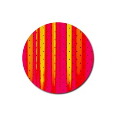 Warped Stripy Dots Rubber Round Coaster (4 Pack) by essentialimage365