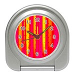 Warped Stripy Dots Travel Alarm Clock Front