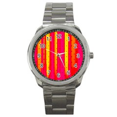 Warped Stripy Dots Sport Metal Watch by essentialimage365