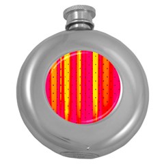 Warped Stripy Dots Round Hip Flask (5 Oz) by essentialimage365