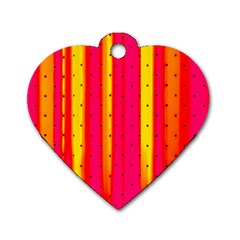 Warped Stripy Dots Dog Tag Heart (two Sides) by essentialimage365