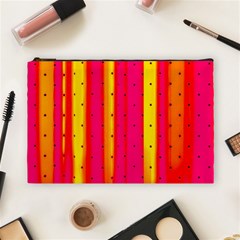 Warped Stripy Dots Cosmetic Bag (large) by essentialimage365